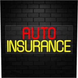 CommerceSigns Auto Insurance Sign for Retail Displays | Value priced LED Flex Neon | Electronic Light Up LED Sign for Windows/Walls | 30
