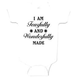 Cute Rascals Baby Bodysuit I Am Fearfully and Wonderfully Made Christian Bible Words Boy & Girl Baby Clothes Funny Cotton A White Design Only Newborn
