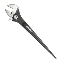 DURATECH 10-Inch Adjustable Construction Spud Wrench, Black Oxide Finish, CR-V Steel, SAE and Metric Scale Marked, Alignment Holes and Tail Crowbar Features