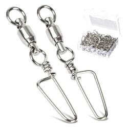 AMYSPORTS High Strength Fishing Snap Swivels Ball Bearing Swivels Stainless Fishing Swivels Saltwater Corrosion Resistance Barrel Swivel for Freshwater Fishing