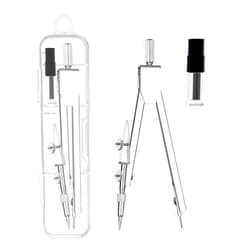 Zuazaor 2 Pack Student Metal Compass Set for Geometry with Extra Lead Refills, Math Compass, Compass Drawing Tool, Drafting Compass for Students, Compass for Office School Supplies and Woodworking (2)