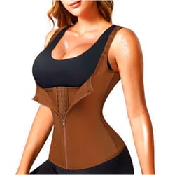 Nebility Waist Trainer for Women Corset Shapewear with Zipper Women's Waist Cincher Tank Top with Adjustable Straps