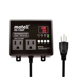 matell Refrigerator Surge Protector, Double Outlet Voltage and Current Protector for Home Appliances with Time Delay, Spike, Instant Surge All Voltage Abnormalities,Protects Against Brownout