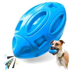 EASTBLUE Squeaky Dog Toys for Aggressive Chewers: Rubber Puppy Chew Ball with Squeaker, almost Indestructible and Durable Pet Toy for Medium and Large Breed