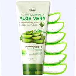 esfolio Aloe Vera Soothing Cleansing Foam – Gentle Hydrating Face Wash for Sensitive Skin, Moisturizing Facial Cleanser (5.29oz -150g)