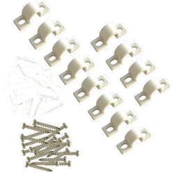 WAFJAMF Wire Shelf Loop Clips 12Pcs Shelf Clips with Screws Expansion Tubes for Wire Shelving – White