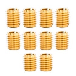 E-Z LOK Knife Threaded Insert for Hard-Wood, Brass Thread Inserts M6-1.0 Internal Threads, 0.500