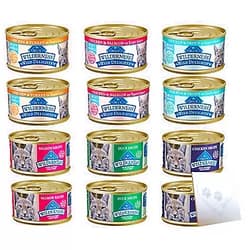 CHRONOS ENTERPRISES LLC Buffalo Blue Cat Food Variety Sampler - 6 Flavors: Duck, Salmon, Chicken, Chicken & Turkey, Chicken & Trout, Chicken & Salmon ( 3oz Each, 36oz Total)