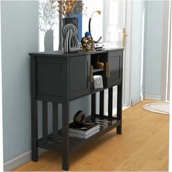 TaoHFE Console Table with Storage with Doors, Entryway Console Table with Doors, Modern Sofa Table for Hallway, Living Room, Dining Room, Console Table of Practical Type for Home, Black