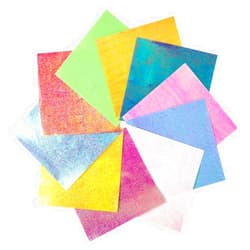 Vidillo Origami Paper, 100 Sheet Shiny Single Sided 10 Rainbow Color Square Folding Paper Pack for Crane, Stars, Airplanes, Planes, Animals Kids Arts and DIY Crafts,Decoration Paper-6 inch(100-Glitter)