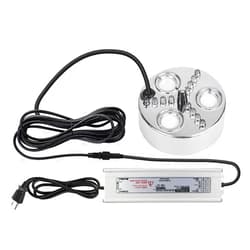 HNZXIB Coloured Lantern Mist Maker Fogger 3 Head Ultrasonic Mist Fogger with Power Supply 3 Head Ultrasonic Mist Maker Fogger,Mist Maker Fogger Water Fountain for Rockery/Fish Pond Fog (Sliver 3 Head)