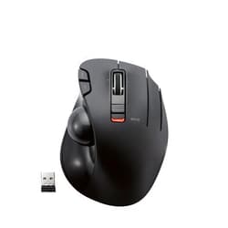 ELECOM EX-G Trackball Mouse, 2.4GHz USB Wireless, Ergonomic Design, Thumb Control, Smooth Roller Ball, Optical Tracking, 6 Programmable Buttons, Tilt Scroll, Computer Mice for Laptop PC, Windows & Mac