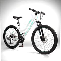 Convend 24/26/27.5 Inch Mountain Bike for Adults & Teens, 21-Speed Pro Gear with Twist Shifter, Dual Disc Brakes & Front Suspension Fork, All-Terrain Tires for City & Trail Riding