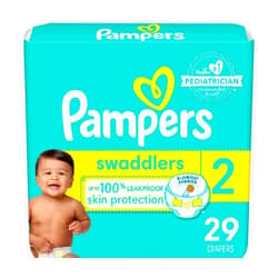 Pampers Swaddlers Diapers - Size 2, 29 Count, Ultra Soft Disposable Baby Diapers