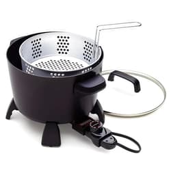 Presto 8-Quart Big Kettle, Steamer and Deep Fryer Multi-Cooker, Black