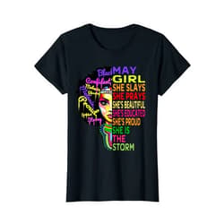 Queens are Born in May Tees Gift by RobustCreative Queens are Born in May Shirt for Girl - Womens Birthday T-Shirt