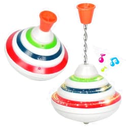 Zerodeko Spinning Top for Kids, music light up peg tops LED Light Up Top Toys Music Gyro Toy Flashing Gyrator Birthday Halloween Toys Gifts for Kids Children Party spinning top led toys Favors flashing gyro