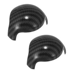 X AUTOHAUX 2pcs Carbon Fiber Pattern Gear Shift Auto Knob Cover Interior Accessory for Ford for Mustang 2015 2016 2017 2018 2019 2020 2021 2022 Black