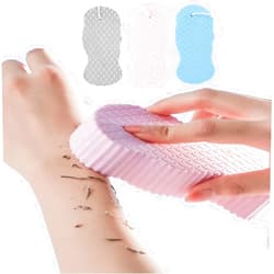 MULPG 3 Pcs Exfoliating Bath Sponge,3D Super Soft Exfoliating Bath Sponge,Exfoliating Sponge Remover Dead Skin for Adults Children and Women,Reusable(Blue+Pink+Gray)