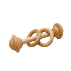 ARAKIERST 1pcs Beech Wood Ring Rattle Teether Chew Wooden Beads Rattling Teething Gym Montessori Toys Educational Grasp Rattle