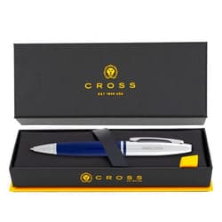 Dayspring Pens Cross Calais Ballpoint Pen, Blue Lacquer with Chrome Cap, Custom Engraved — Graduation, Promotion, Retirement, or Office Gift