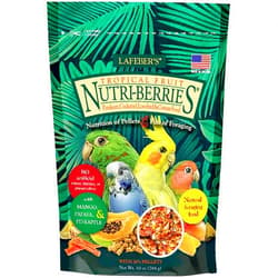 LAFEBER'S Tropical Fruit Nutri-Berries Pet Bird Food, Made with Non-GMO and Human-Grade Ingredients, for Cockatiels Conures Parakeets (Budgies) Lovebirds (Tropical Fruit 10 oz)