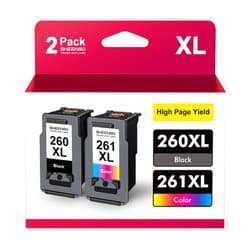 SHEENGO PG-260XL/CL-261XL Value Pack for Canon 260 and 261 Ink Cartridges for Canon PG-260 Black Ink Cartridge CL-261 261XL Color Work for TS5320 TS6420 TS6420a TR7020 TR7020a TR7022 TR7022a Printer (2-Pack)