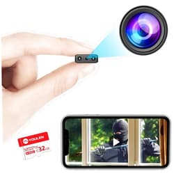 Rettru 【Free 32G】Smallest Wireless WiFi Camera,HD1080P Security Camera,Portable Video Camera,Baby Monitor with Night Vision,Motion Detection,Cloud Storage,Remote Viewing for Security with iOS Android APP