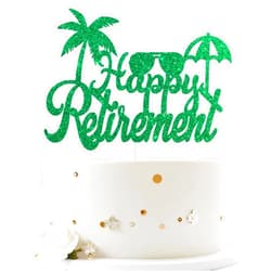 Dill-Dall Green Happy Retirement Cake Topper, Retirement Party Decorations Supplies, Retired AF Sign, Retirement Decor for Men or Women