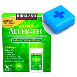 DIINGO Pill Case Box Bundle with Kirkland Signature Aller-Tec 365 Tablets #311676 (2 Items)
