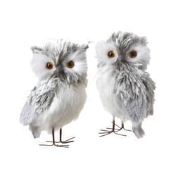 Kurt S. Adler Kurt Adler 5-Inch Furry Gray Owl Set of 2