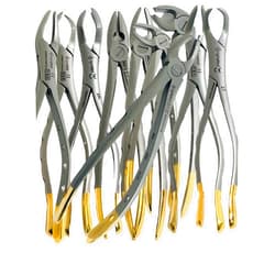 Artlab Premium German Dental Extracting Extraction Forceps with Serrated Jaws Used to Extract Upper Lower Right Left 1st 2nd Molars from The Alveolar Bone Dental Instruments (Extracting Forcep Set of 10 Ea)