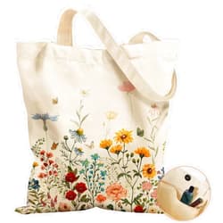 Miss Adola Aesthetic Tote Bag for Women- with Magnetic Buckle and Zipper Inner Pocket Cloth Cotton Canvas Tote Bags