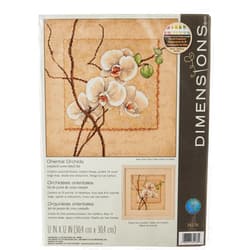 Dimensions 'Oriental Orchids' Counted Cross Stitch Kit, 14 Count Beige Aida, 12