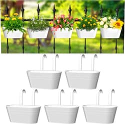 Fromeet 5Pcs Hanging Planters 11-Inch Hanging Flower Pots Metal Mounted Succulent Wall Planter for Indoor/Outdoor Plants Balcony with Detachable Hooks