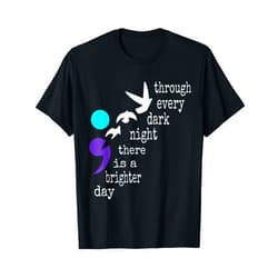 Suicide Prevention Awareness Gifts By IR&A Squad Birds Semicolon Gift Suicide Prevention Awareness T-Shirt
