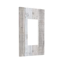 DJTRRF Distressed Natural Brown Grey Wood Grain 1 Gang Decorator Device Wall Plate Vintage Rustic Old Single Rocker GFCI Receptacle Outlet Cover for Light Switches Decora Dimmers Wooden Plank Kitchen Decor