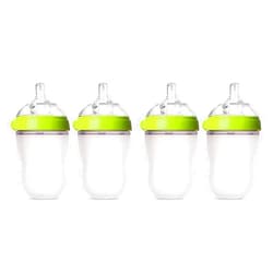 Comotomo Baby Bottle, Green, 8 Ounce, 4 Count (2 Pack)