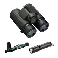 Nikon PROSTAFF P3 10x30 Waterproof Binocular for Adults | Small & Compact Travel Binoculars for Bird Watching | Lens Pen Cleaning System, & Flashlight Bundle Set