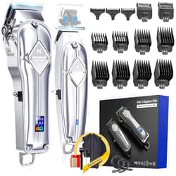 Limural PRO Professional Hair Clippers and Trimmer Kit for Men - Cordless Barber Clipper + T Blade Trimmer, Complete Hair Cutting Kits with 13 Fading Guards, LED Display, Taper Lever & 5 Hrs Runtime