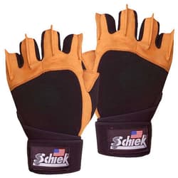 Schiek Sports Model 425 Power Series Weight Lifting Gloves - Leather Gym Gloves with Padded Palms