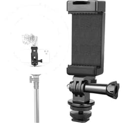Anwenk Phone Holder Hot Shoe Mount Adapter with Cold Shoe Mount for Microphone/Flash Light Compatible with Gopro Hero DJI Osmo Action Camera Smartphone, Attach on DSLR Camera/Ring Light/Tripod