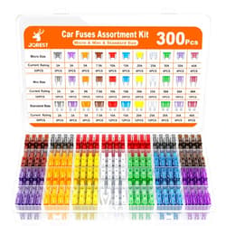 JOREST 300Pcs Car Fuse Assortment Kit, 160 Mini Blade Fuses Automotive + 90 Standard Auto Fuses + 50 Micro Fuse + 1 Puller – for Car/RV/Truck/Motorcycle(2Amp 3A 5A 7.5A 10A 15A 20A 25A 30A 35A 40A)