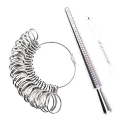 Aubeco Ring Sizer Measuring Tool Set, Metal Ring Mandrel, Ring Guage, 3 pcs Ring Sizer for Jewelry Making Tools Kit, US Ring Size 0-13 with Half Size