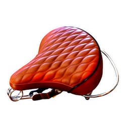 VELO SD Saddle - Brown, Classic Style Seat with Chrome Rail Handle bar for Beach Cruiser Bikes, Twin-Spring suspenion, Made in Taiwan.