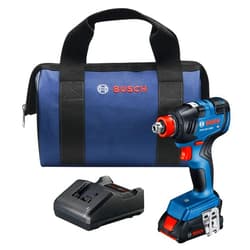 BOSCH GDX18V-1800B12 18V Two-In-One 1/4 In. and 1/2 In. Bit/Socket Impact Driver/Wrench Kit with 2 Ah Standard Power Battery