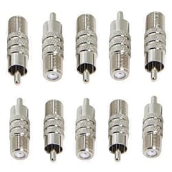 Warmstor 10 Pack F Type Female to RCA Male Coaxial Cable Adapter Coupler, F Type to AV Audio Video Connector Converter