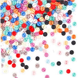 GORGECRAFT 1 Box 360Pcs 12 Colors Mini Resin Buttons 0.12inch/3mm 2 Hole Super Tiny Micro Round Sewing Decorative Button for Scrapbooking Garment Doll DIY Crafts Apparel Accessories