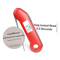 ThermoMaven ProfessionaI Meat Thermometer Digital, 3X Faster 0.5 Sec Instant Read, NIST Certified Accurate to ±0.5°F, 100% Waterproof, Auto-Rotating Bright Display, Auto Wake/Sleep, NSF Certified