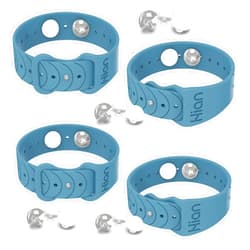 Hion Motion Sickness Bands Anti Nausea Acupressure Wristband Sea Sickness Wristbands Nausea Bands Natural Relief Motion & Morning Sickness -（2 Pairs Blue）